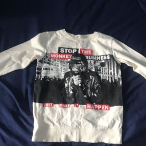 A long sleeve graphic T-shirt